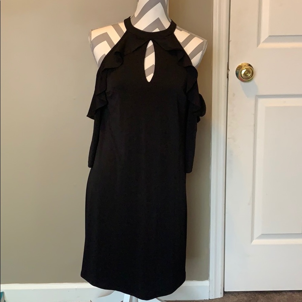 Black Jennifer Lopez Off the Shoulder Dress